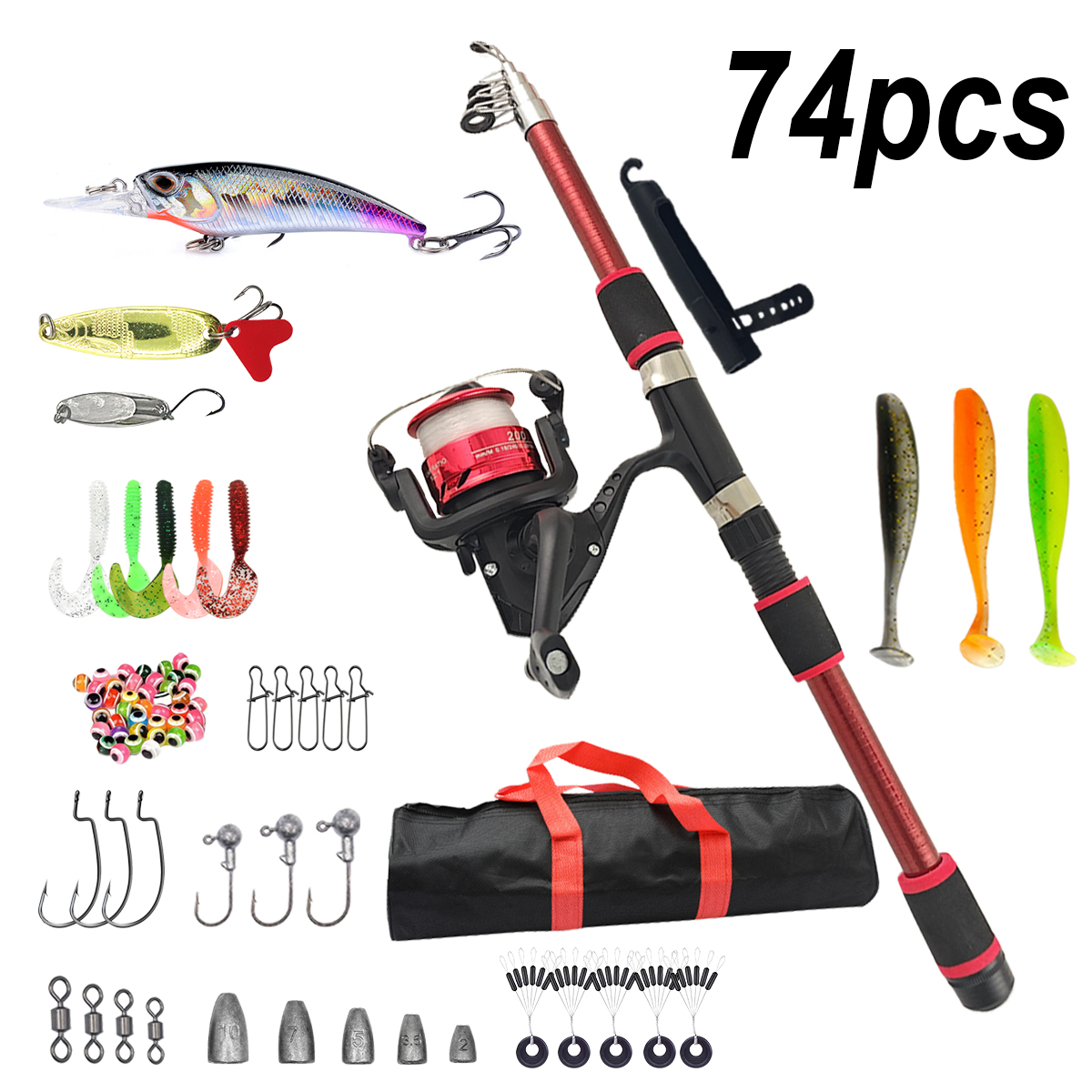 Fishing Rod Spinning - Fishing Pole Set Full Kits With