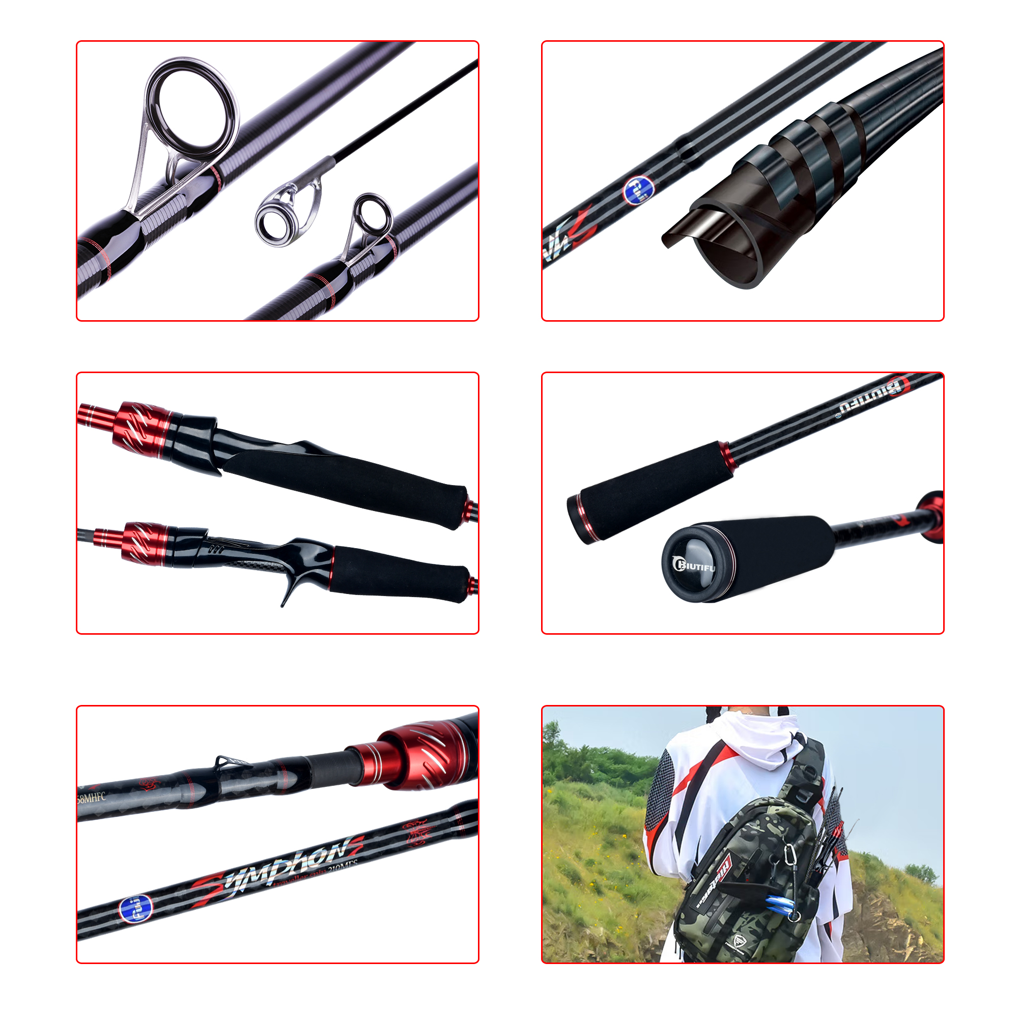 BIUTIFU Spinning Casting Fuji  - Fishing Rod Surf のレビューと価格