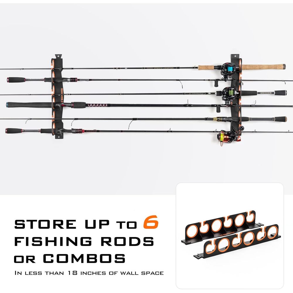 Rod Holder Organizer: Wall/Cei - Fishing Rod Combo のレビューと価格