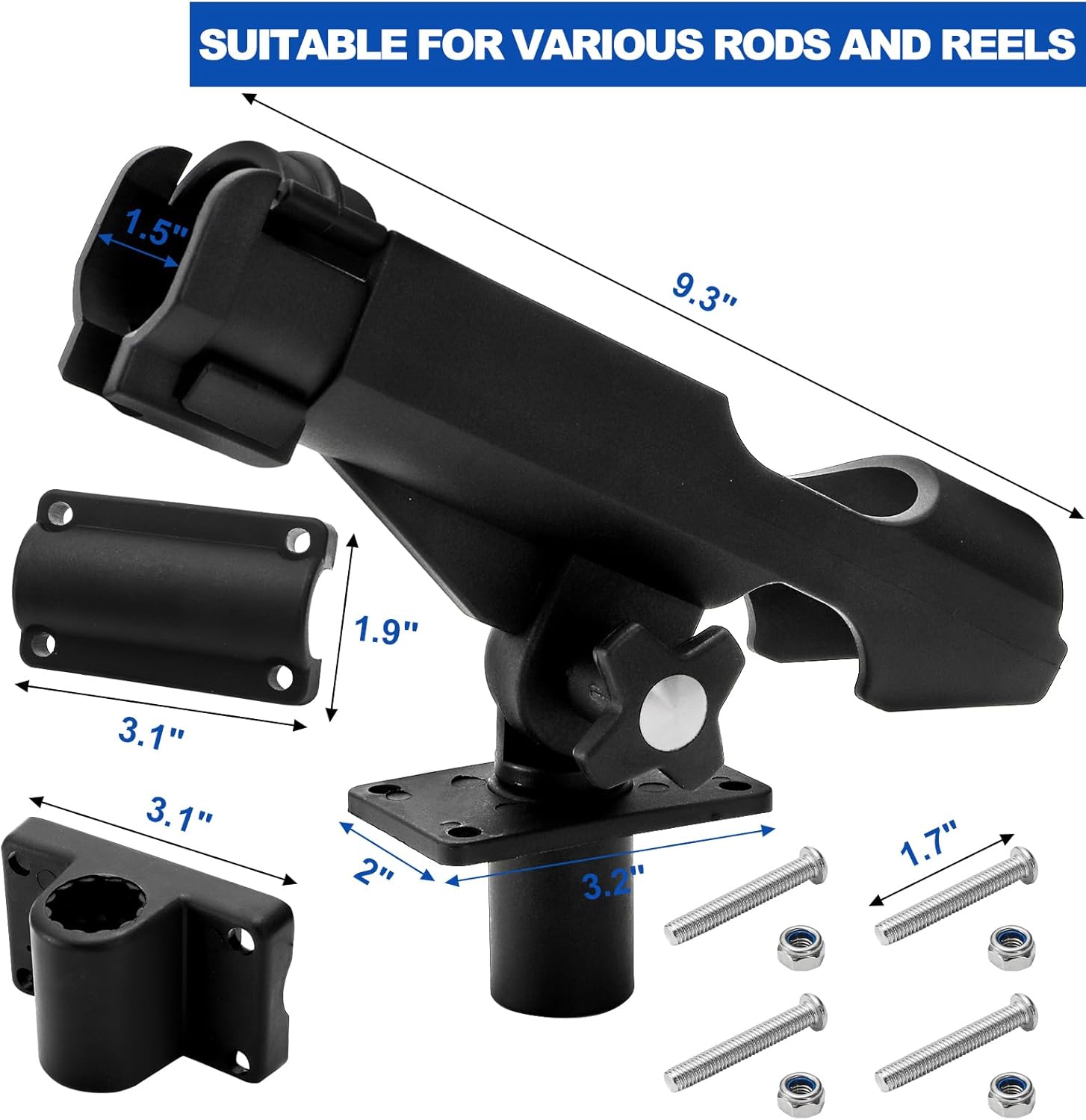 2 Pack Fishing Rod Holder with - Fishing Rod Combo のレビューと価格