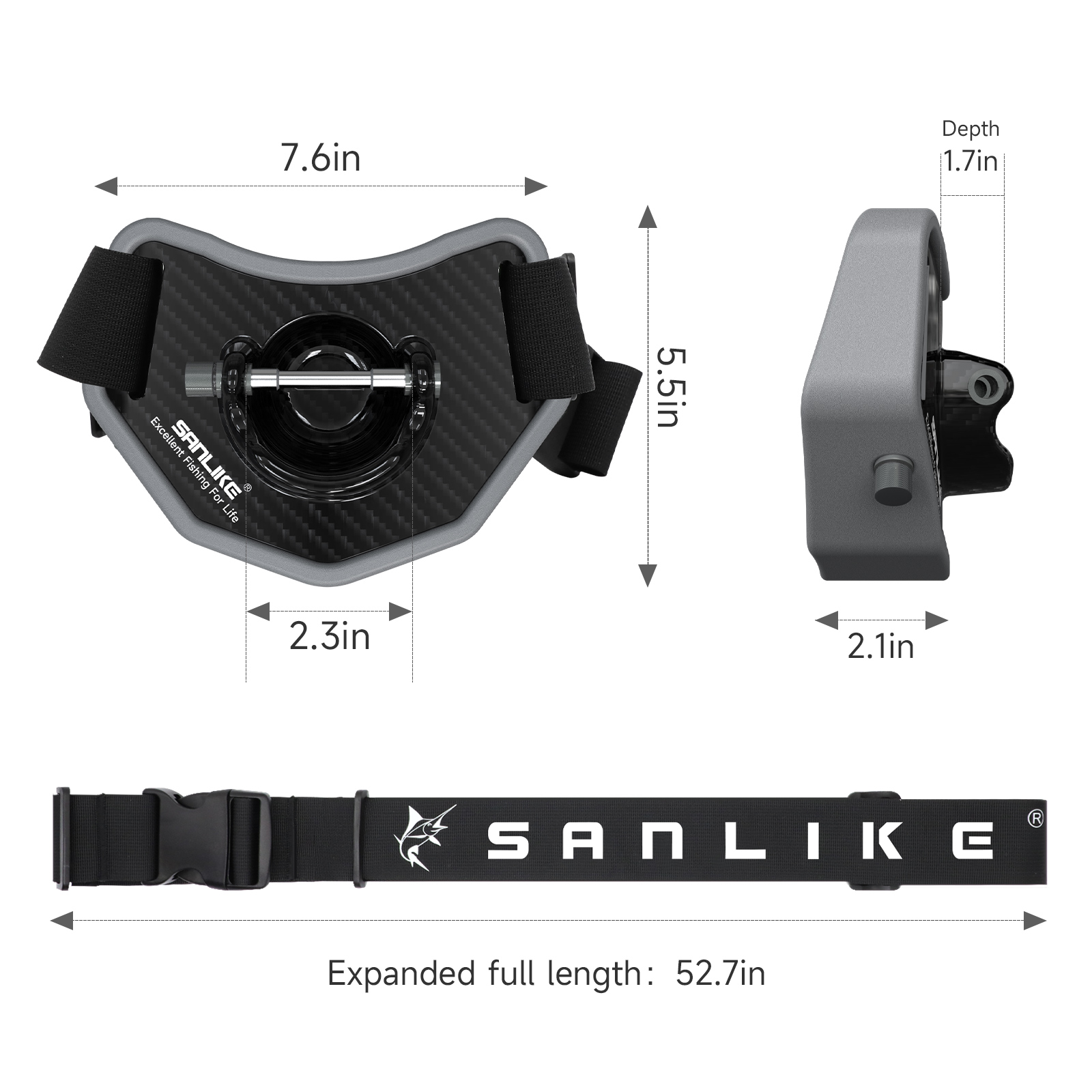 SANLIKE Fishing Fighting Belt  - Fishing Rod Carbon Fiber のレビューと価格