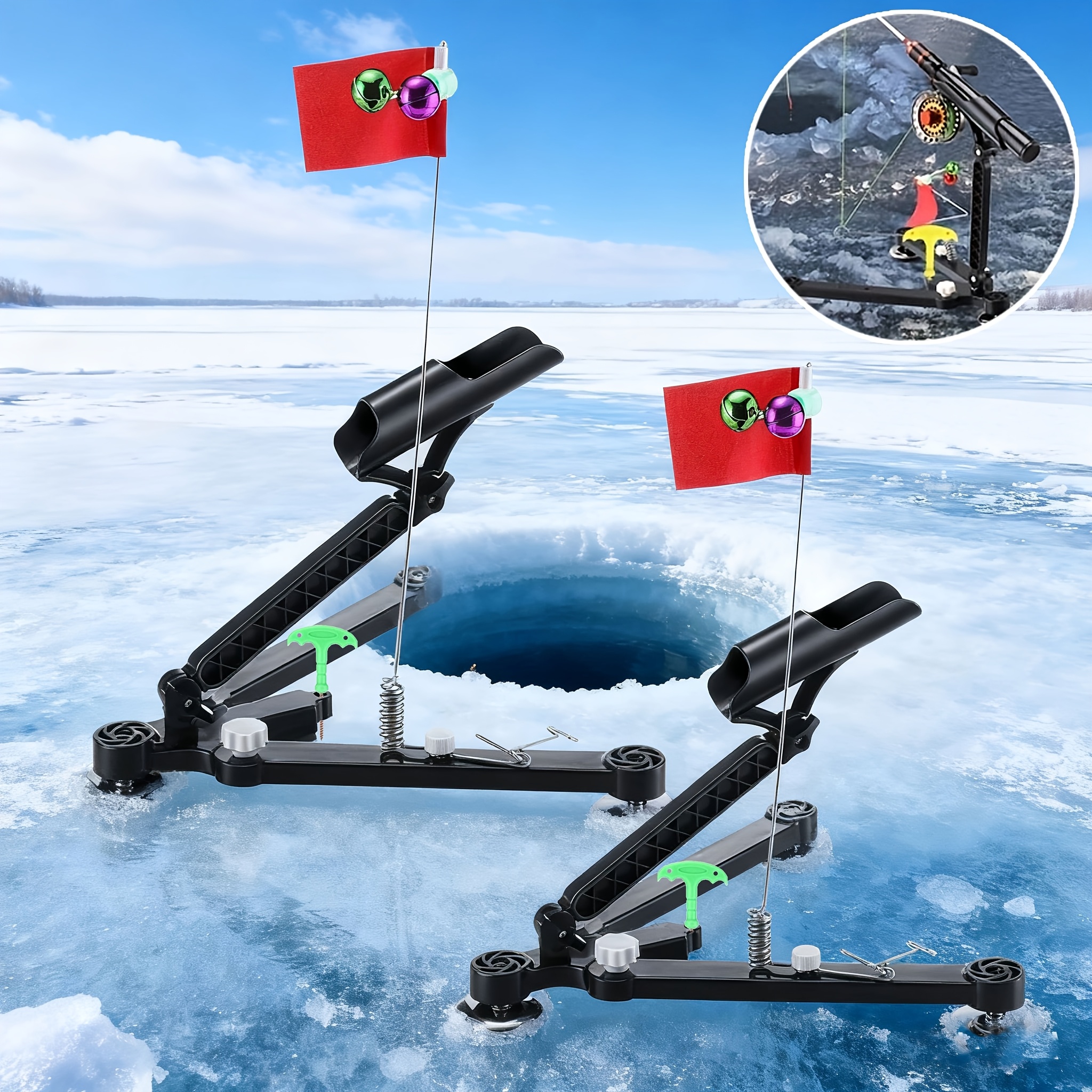 Foldable Ice Fishing Rod Holde - Fishing Rod Ice のレビューと価格