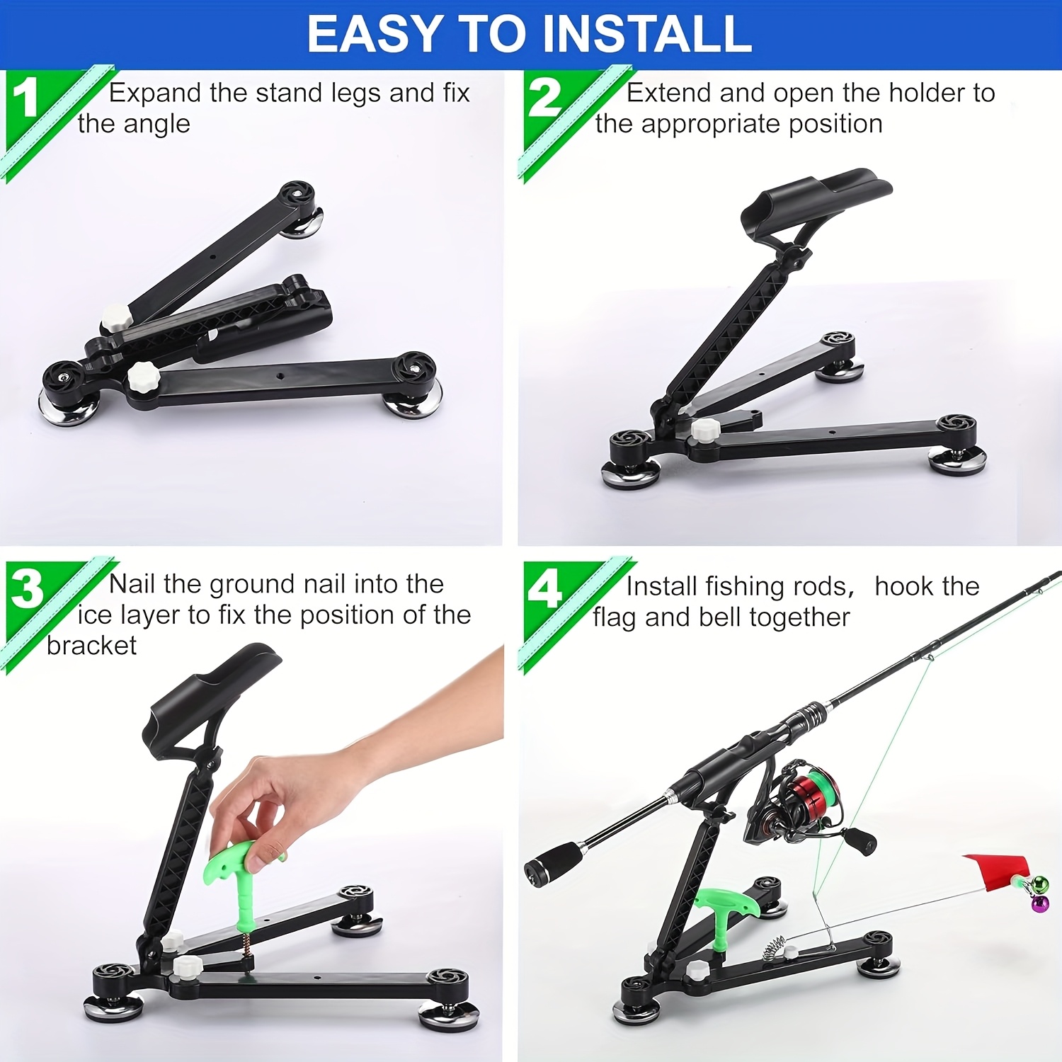 Foldable Ice Fishing Rod Holde - Fishing Rod Ice のレビューと価格