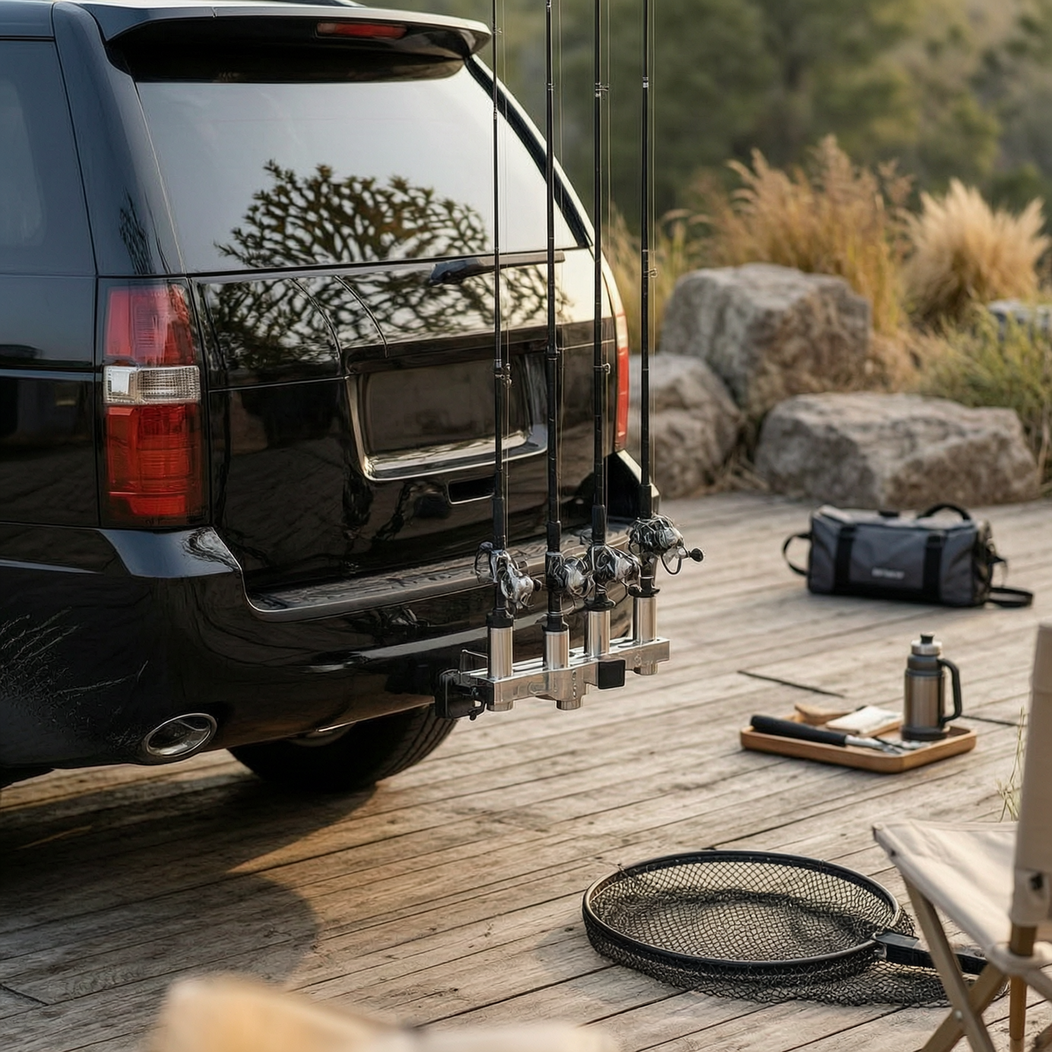 Hitch Fishing Rod Holder Unive - Fishing Rod Rack のレビューと価格