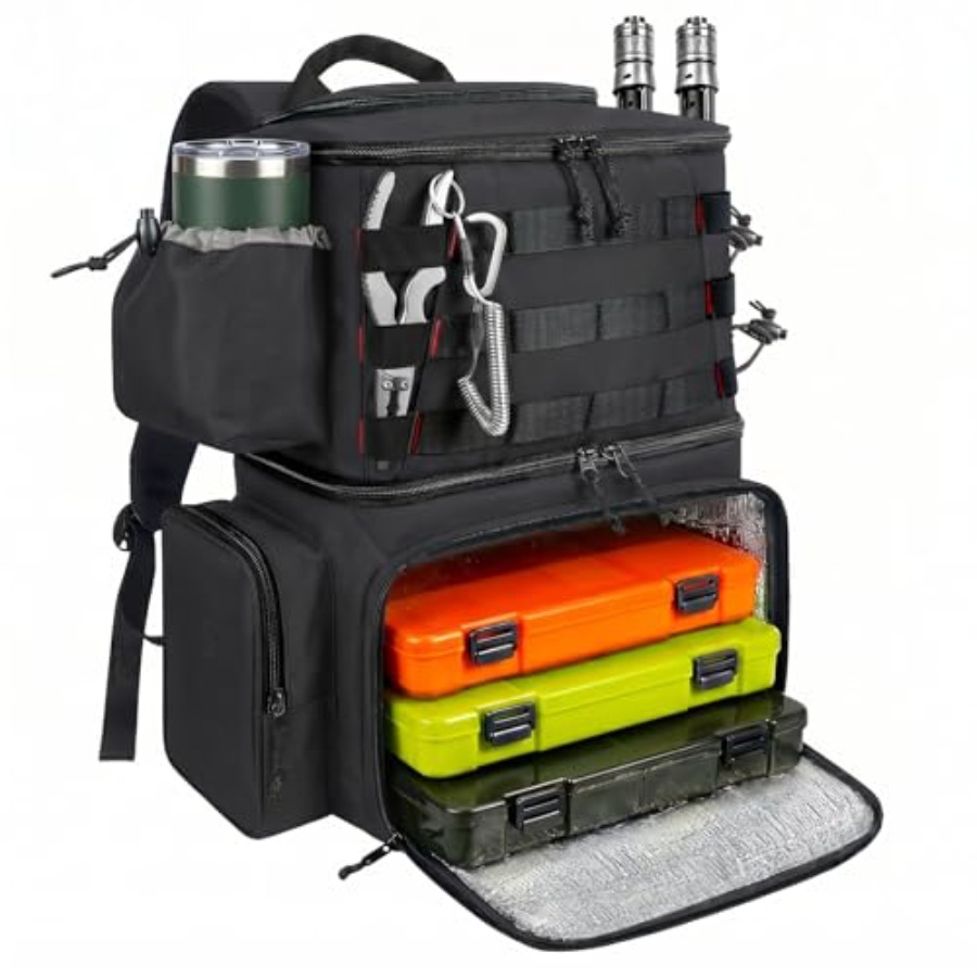 Fishing Backpack, Water Resist - Fishing Rod Holder のレビューと価格
