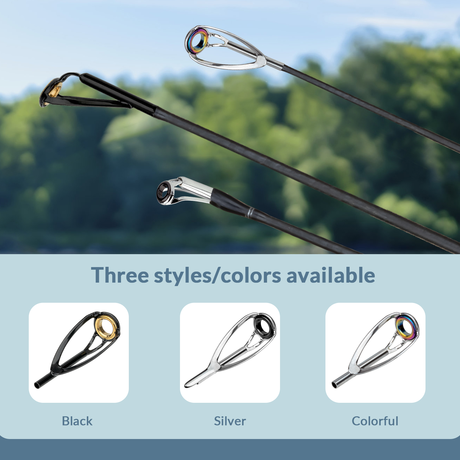 THKFISH 50pcs Fishing Rod Guid - Fishing Rod Tip Replacement のレビューと価格