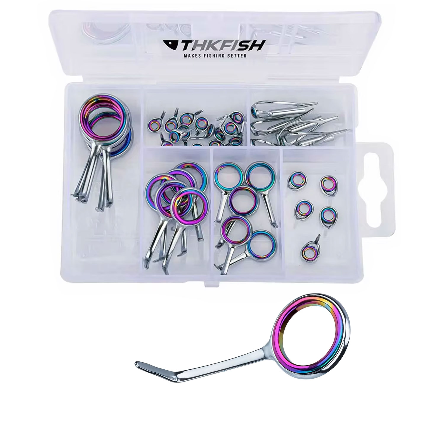 40pcs Colorful Fishing Rod Gui - Fishing Rod Guide Replacement のレビューと価格